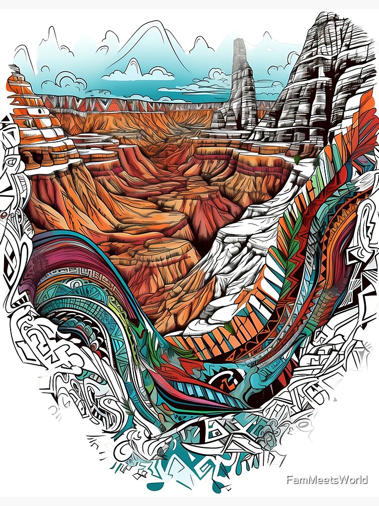Graffiti Style Grand Canyon Graphic T-Shirt | Street Art