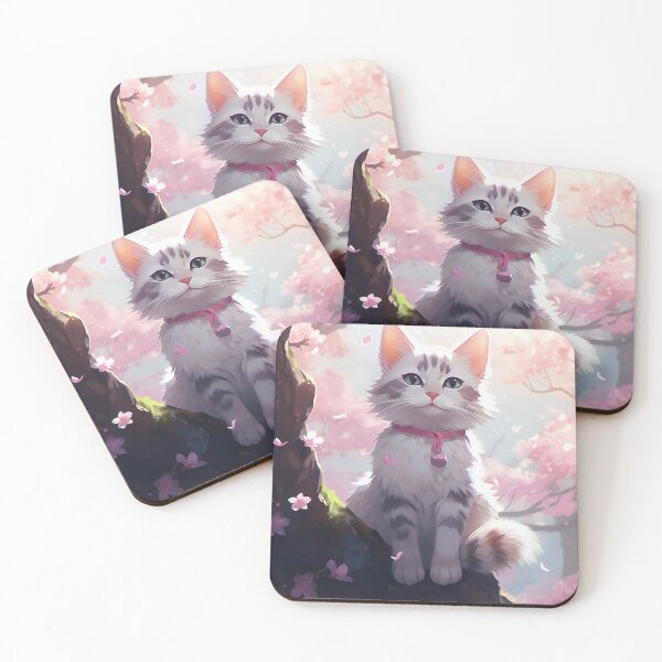 Item preview, Feline Bliss: Tabby Cat Meets Sakura Symphony designed and sold by EmeraldeaArt.