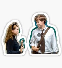jim and pam halloween Sticker