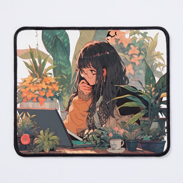 Item preview, Plants and Coffee: Anime Girl Orange designed and sold by CosmicCaravan.