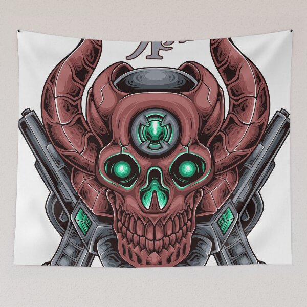 Item preview, ROGUE DEVIL SKULL GUNNER TATTOO ART designed and sold by Rogueclothes.