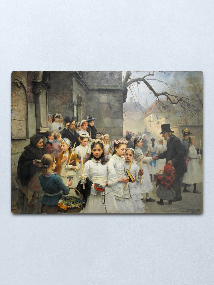 Alternate view of After First Communion by Carl Frithjof Smith (1892) Metal Print