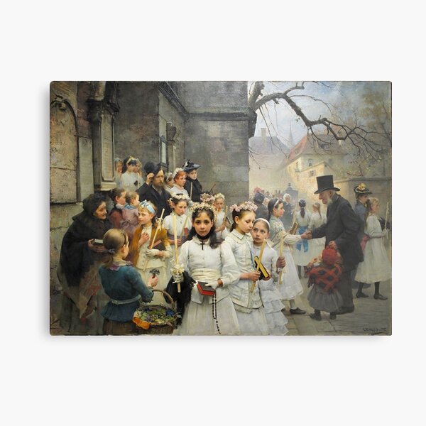 After First Communion by Carl Frithjof Smith (1892) Metal Print