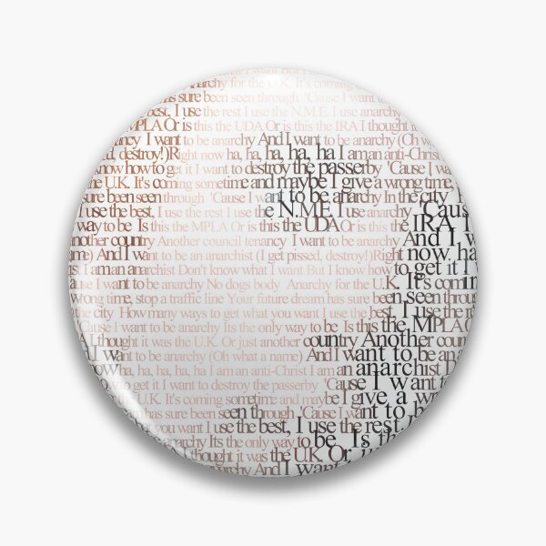Item preview, John Lydon inspired design created from Sex Pistols lyrics. designed and sold by TypeFace-Art.