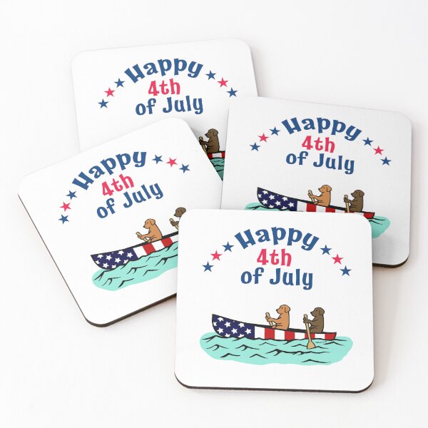 Item preview, Happy 4th of July Canoeing Labradors designed and sold by HappyLabradors.