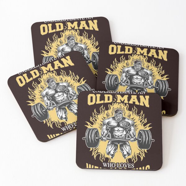 Item preview, Never Underestimate an Oldman, who love weightlifting designed and sold by CozyCoz.