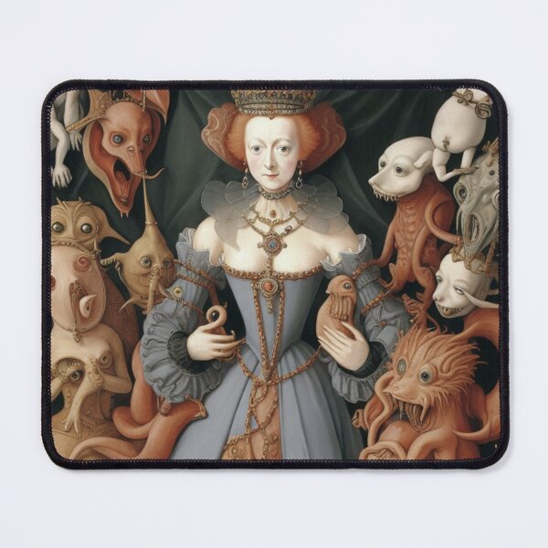 Item preview, Queen Elizabeth I of England surrounded by Demons and Fallen angels at court after Hieronymus Bosch designed and sold by Vintage Designs +.