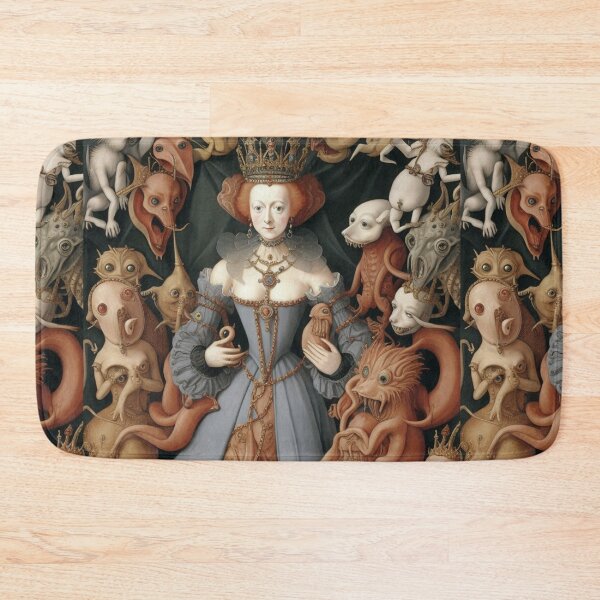 Item preview, Queen Elizabeth I of England surrounded by Demons and Fallen angels at court after Hieronymus Bosch designed and sold by Vintage Designs +.