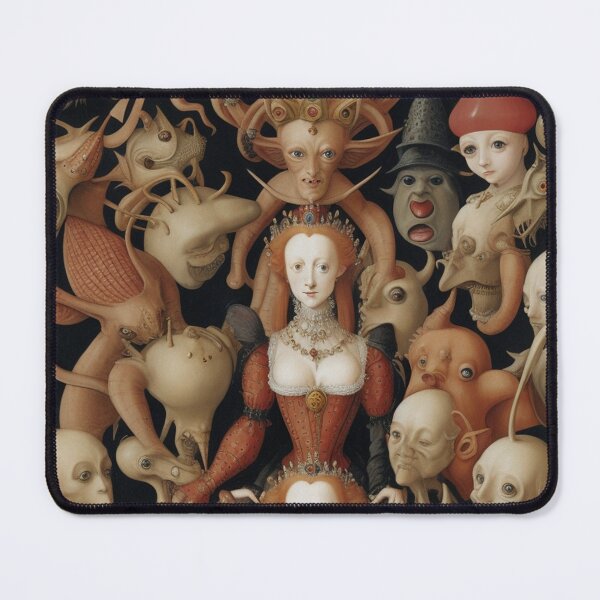 Item preview, Queen Elizabeth I of England surrounded by Demons and Fallen angels at court after Hieronymus Bosch designed and sold by Vintage Designs +.