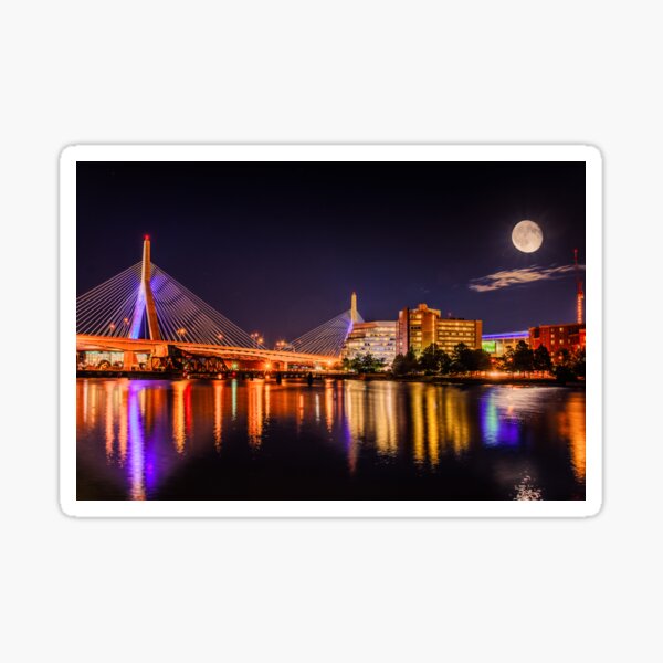 Item preview, Moon light over Zakim bridge designed and sold by LudaNayvelt.