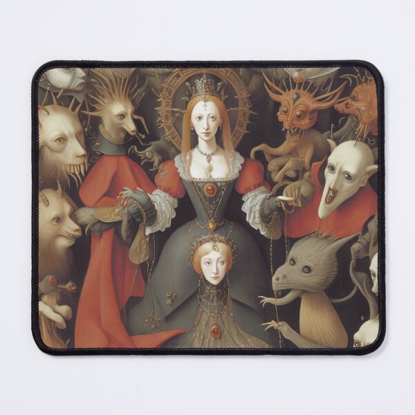 Item preview, Queen Elizabeth I of England surrounded by Demons and Fallen angels at court after Hieronymus Bosch designed and sold by Vintage Designs +.
