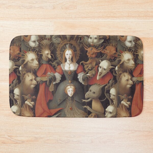 Item preview, Queen Elizabeth I of England surrounded by Demons and Fallen angels at court after Hieronymus Bosch designed and sold by Vintage Designs +.