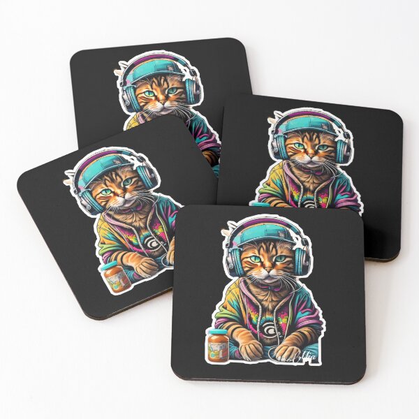 Item preview, MIA CAT JAM WITH HEADPHONE GRAFFITI MIA #1 designed and sold by Design by Miiaarts.