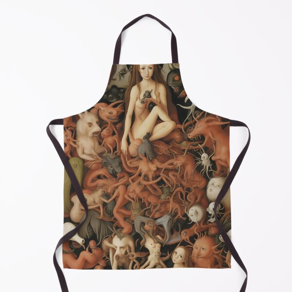 Item preview, A beautiful woman from the middle ages surrounded by Demons and Fallen angels at court after Hieronymus Bosch designed and sold by Vintage Designs +.