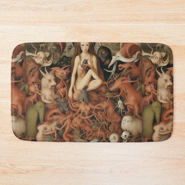 Item preview, A beautiful woman from the middle ages surrounded by Demons and Fallen angels at court after Hieronymus Bosch designed and sold by Vintage Designs +.