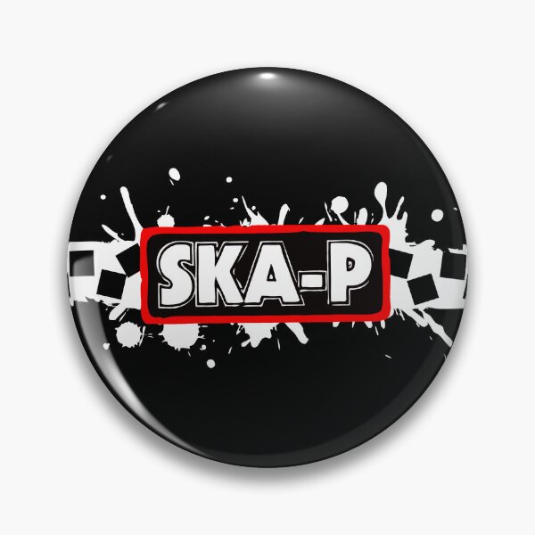 Item preview, Ska-P White Splashes with Black-White Distorted Checker designed and sold by UpNorthArts.