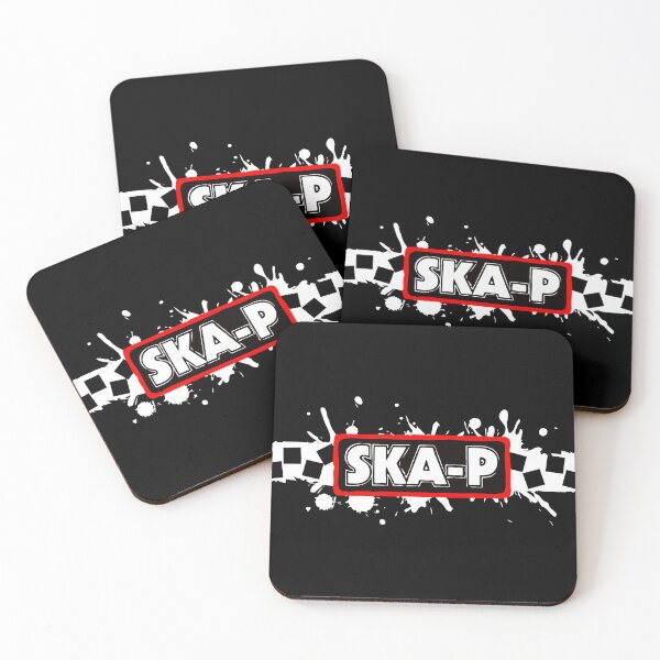 Item preview, Ska-P White Splashes with Black-White Distorted Checker designed and sold by UpNorthArts.
