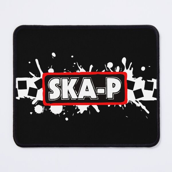 Item preview, Ska-P White Splashes with Black-White Distorted Checker designed and sold by UpNorthArts.