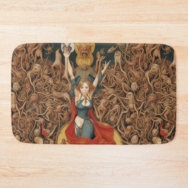 Item preview,  A beautiful woman from the middle ages surrounded by Demons and Fallen angels at court after Hieronymus Bosch designed and sold by Vintage Designs +.