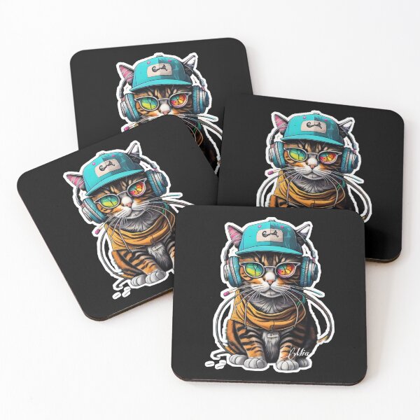 Item preview, MIA CAT JAM WITH HEADPHONE GRAFFITI MIA #3 designed and sold by Design by Miiaarts.
