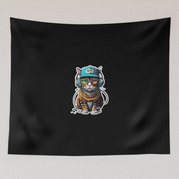 Item preview, MIA CAT JAM WITH HEADPHONE GRAFFITI MIA #3 designed and sold by Design by Miiaarts.