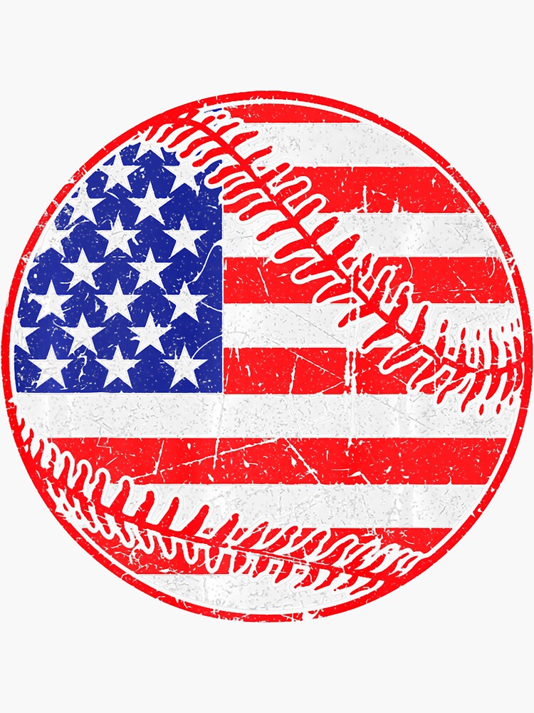 Baseball Lover Vintage Baseball 4th Of July Men USA American Flag