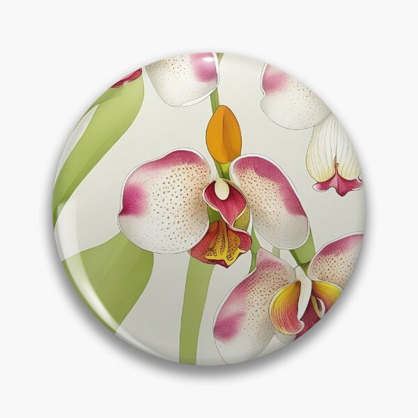 Item preview, watercolor orchids fuchsia white designed and sold by ohmdesignart.