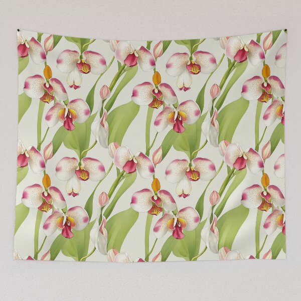 Item preview, watercolor orchids fuchsia white designed and sold by ohmdesignart.