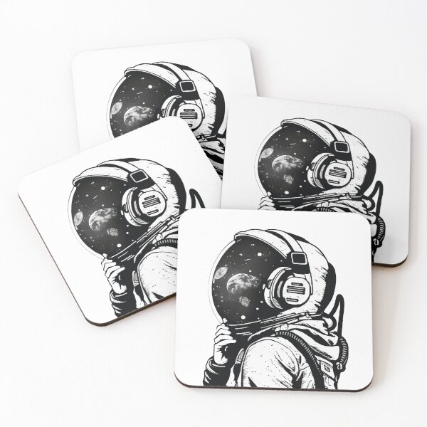Item preview, Astronaut with headphones looking into space designed and sold by badbug.