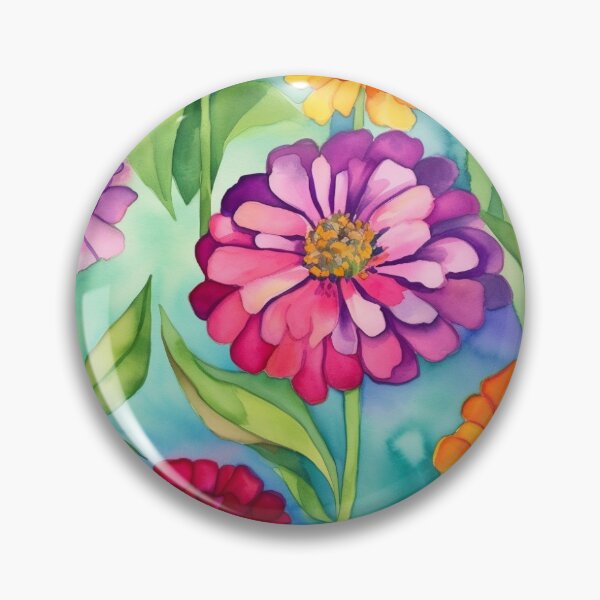Item preview, Bold and Vibrant Zinnia Flowers and Leaves designed and sold by sandy3105.
