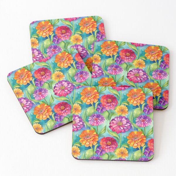 Item preview, Bold and Vibrant Zinnia Flowers and Leaves designed and sold by sandy3105.