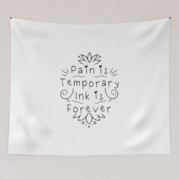 Item preview, Pain is Temporary Ink is Forever - Doodle Mehndi Black Scrip Design designed and sold by Mitch616Art.