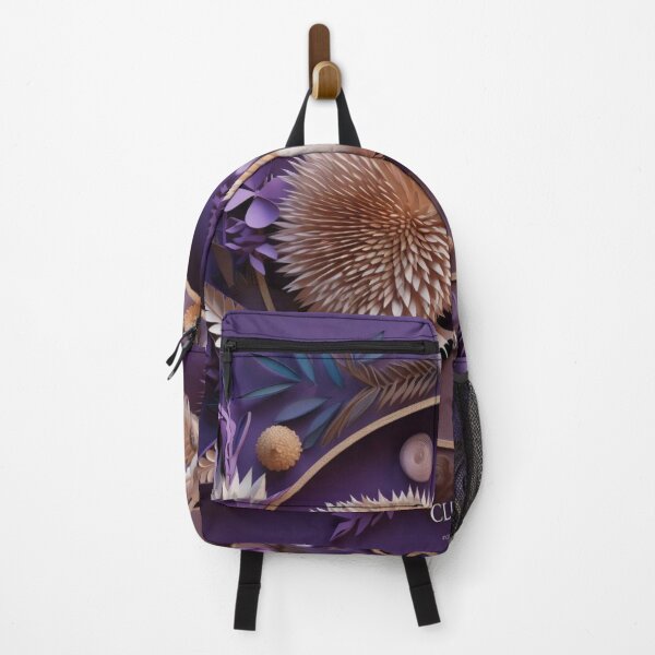 Item preview, Hedgehog with flowers and leaves on a purple background, 3d illustration. designed and sold by aiphotosart.