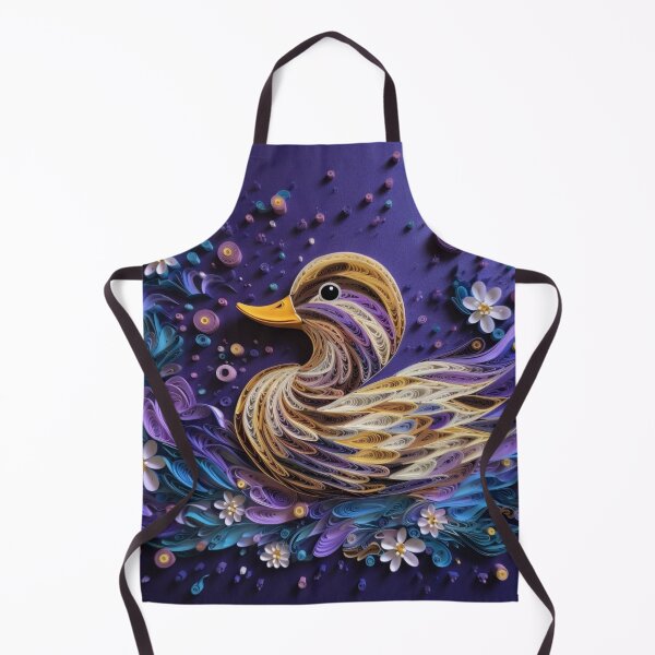 Item preview, Colorful duck made of feathers on a purple background. 3d rendering designed and sold by aiphotosart.
