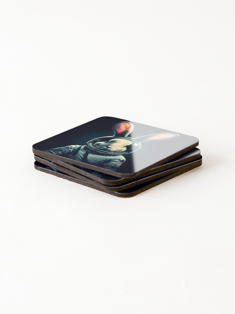 Thumbnail 4 of 5, Coasters (Set of 4), Astronaut Rabbit designed and sold by iamrt.