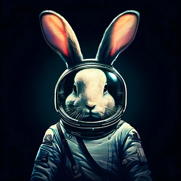 Artwork thumbnail, Astronaut Rabbit by iamrt