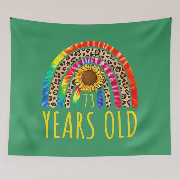 Item preview, 73 Years Old 73rd Birthday Tie Dye Sunflower Leopard Rainbow 	 	 designed and sold by wuvuhamqfd35.