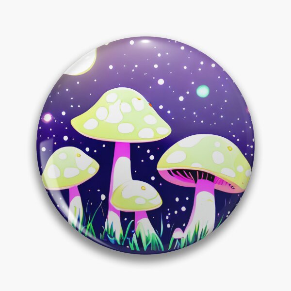 Item preview, Fungi world at night in moonglow designed and sold by WallabyJelly.