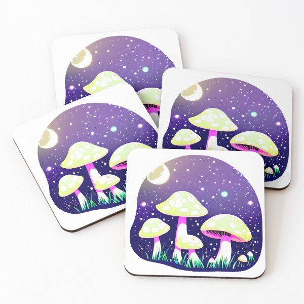 Item preview, Fungi world at night in moonglow designed and sold by WallabyJelly.