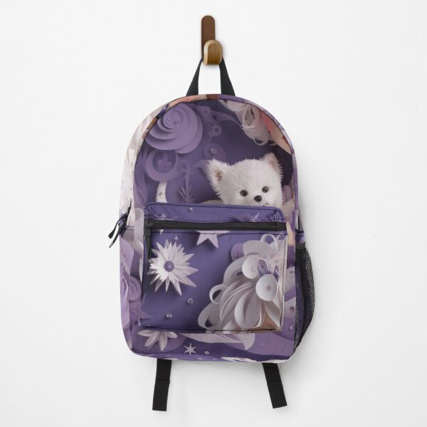 Item preview, little girl, white cat, purple background, hair, smile, happy expression, purring, content, heartwarming, peaceful, scene, art, illustration, gift, home decor, inspiration designed and sold by aiphotosart.