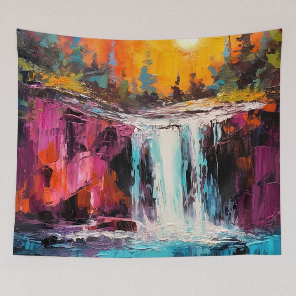 Item preview, Cascading falls on the river 1 designed and sold by Red Witch Art.