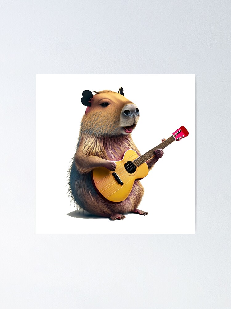 Capa Para iPad Mini Óptica desenho animado de capybara ukulele