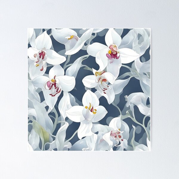 Item preview, watercolor orchid white designed and sold by ohmdesignart.