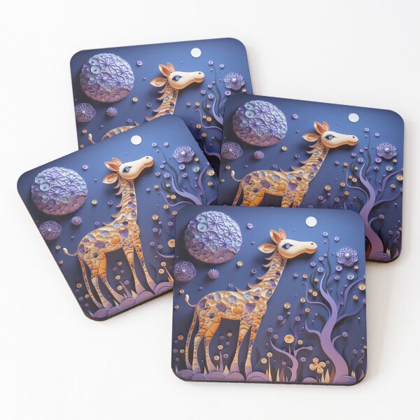 Item preview, giraffe in the forest. 3D illustration. Paper cut. designed and sold by aiphotosart.
