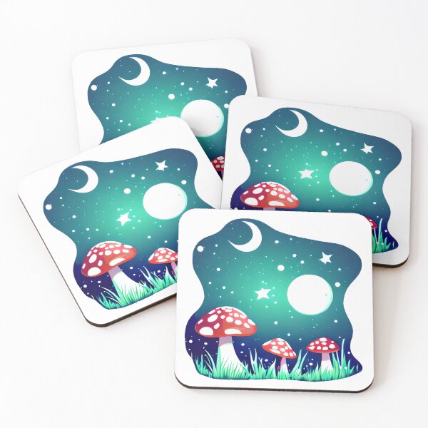 Item preview, Fungi world at night in moonglow designed and sold by WallabyJelly.