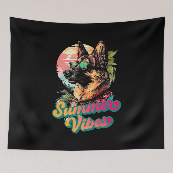 Item preview, German Shepherd Summer Vibes designed and sold by GO SHIRT-TEE.