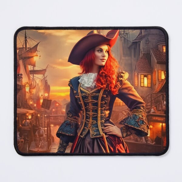 Item preview, Pirate Lady with red hair designed and sold by Red Witch Art.