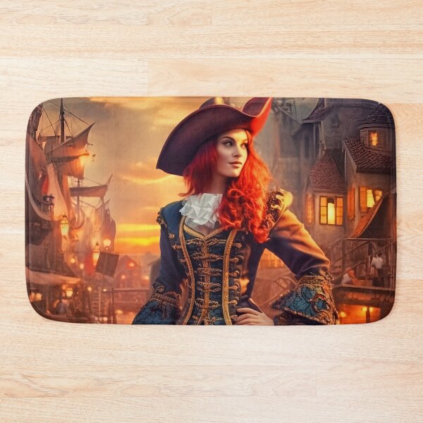Item preview, Pirate Lady with red hair designed and sold by Red Witch Art.