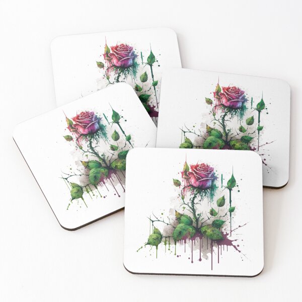Item preview, Grunge Paint Splatter and Drips Watercolor Pink Rose designed and sold by StephanieWard.