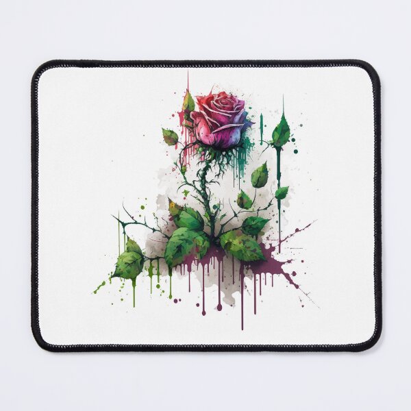 Item preview, Grunge Paint Splatter and Drips Watercolor Pink Rose designed and sold by StephanieWard.